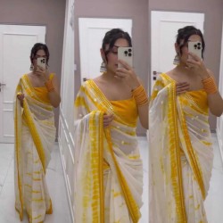 Haldi special Sequence saree in Georgette fabric